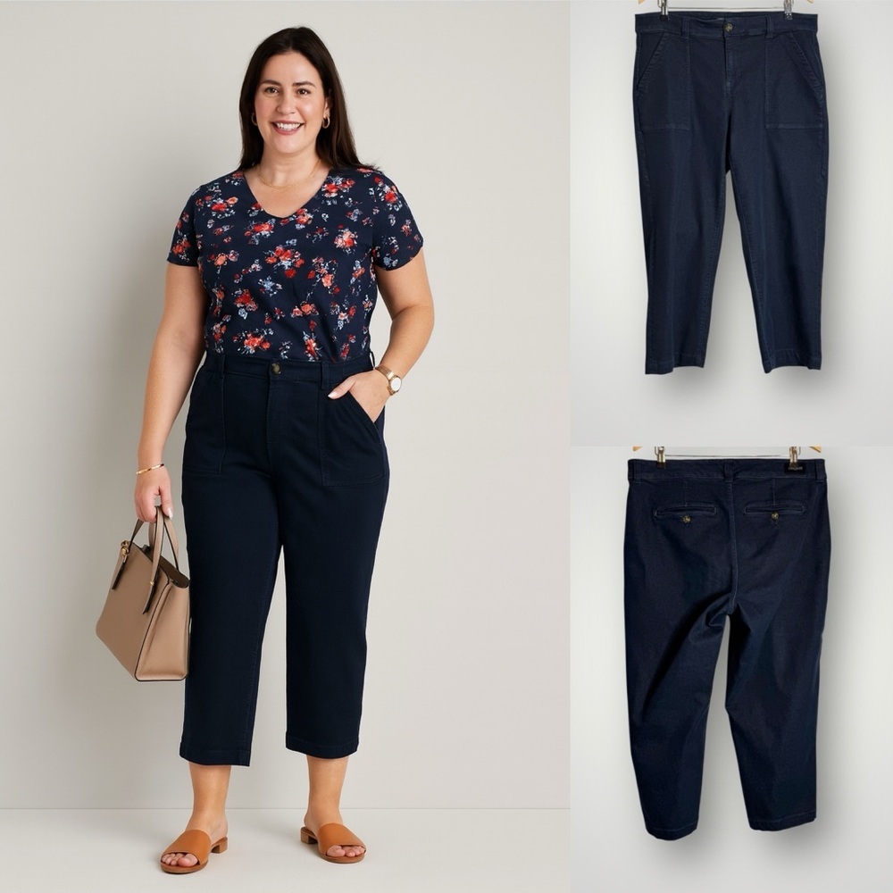 Liverpool The Stovepipe Jeans Size 16W Denim Straight Leg Dark Wash EUC